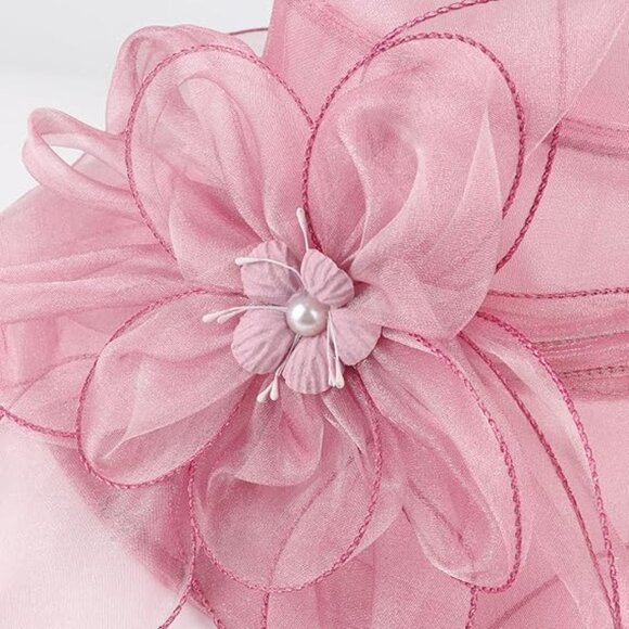 Women\'s Church Fancy Kentucky Derby Party Classy Hat Fashion PINK main image 4
